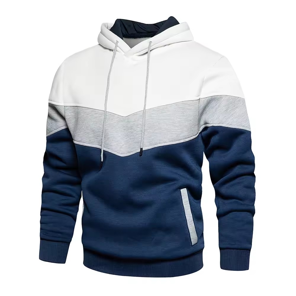 trendy blank wool oversized long sleeved streetwear hoodie, men's sports shirt