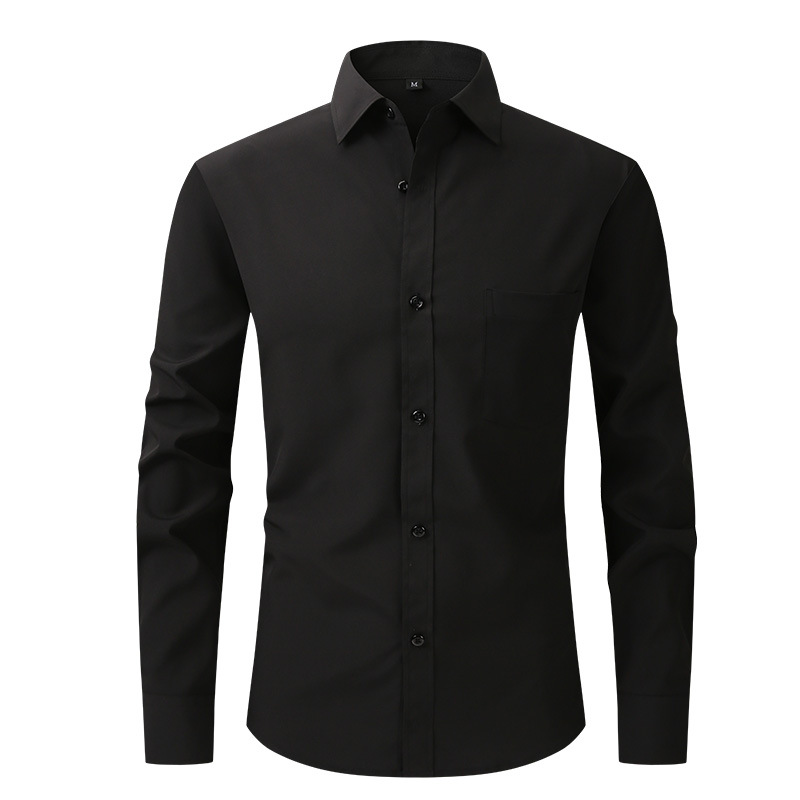 Men's button up long sleeved easy care collar shirt