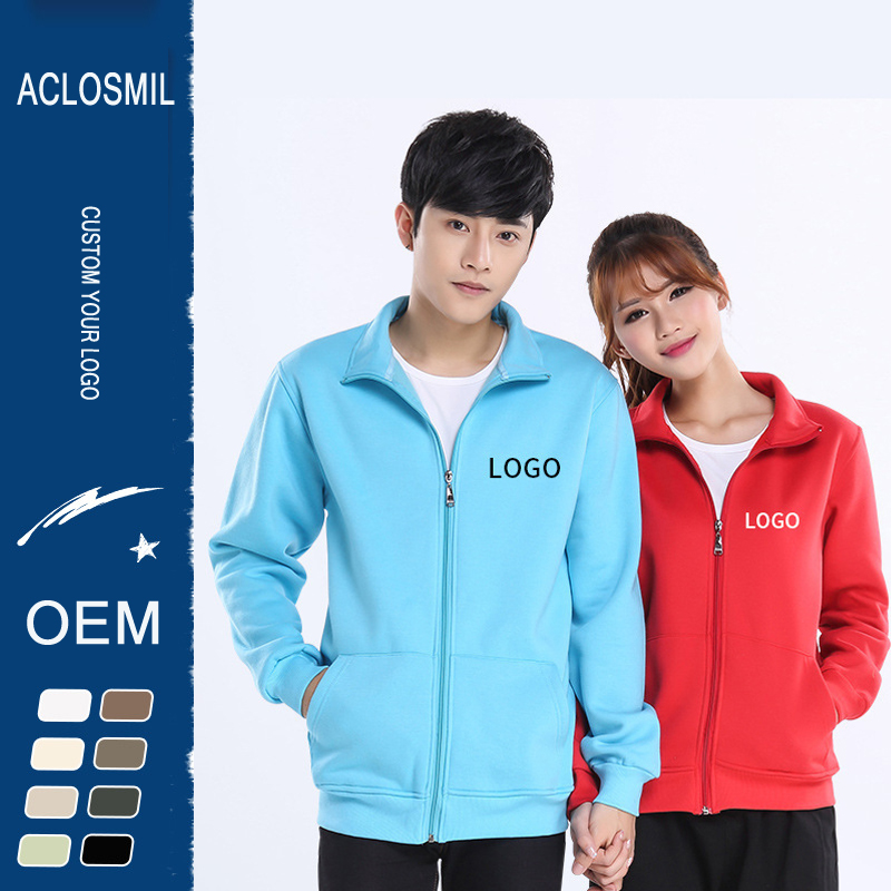 Bulk regular blank full zipper wool hooded jacket from Chinese supplier