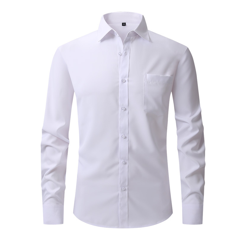 Men's button up long sleeved easy care collar shirt