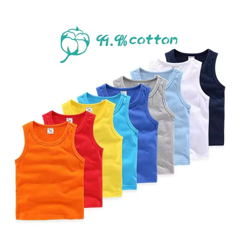 Wholesale custom LOGO children's knitted sleeveless tops