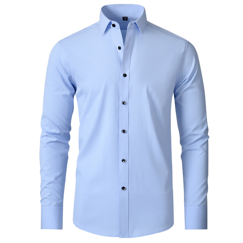 Elastic  iron free men's long sleeved shirt