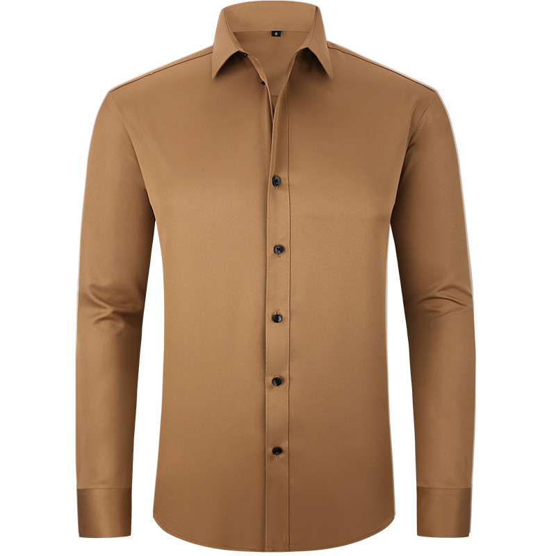 Elastic  iron free men's long sleeved shirt