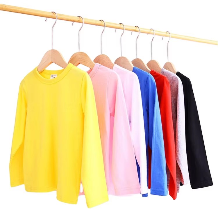 Children's pure cotton blank shirt casual top autumn Children's long sleeved 