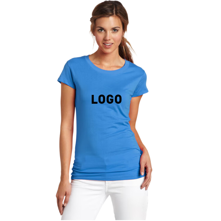 Women's Slim Fitted Cotton Polyester T-Shirts Custom Logo Graphic Printing 