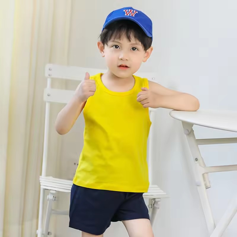 Wholesale custom LOGO children's knitted sleeveless tops