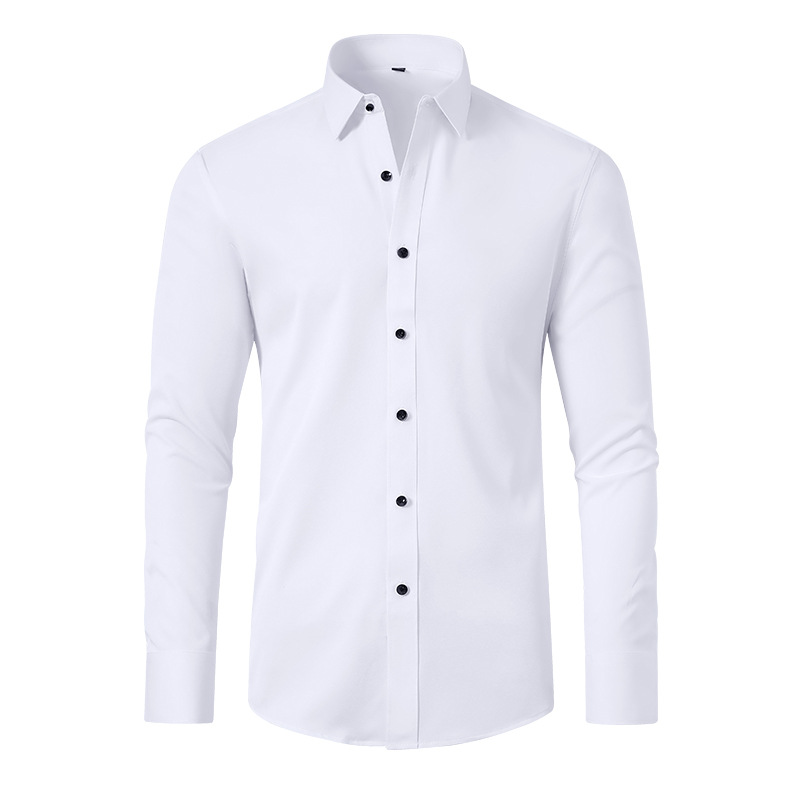 Elastic  iron free men's long sleeved shirt