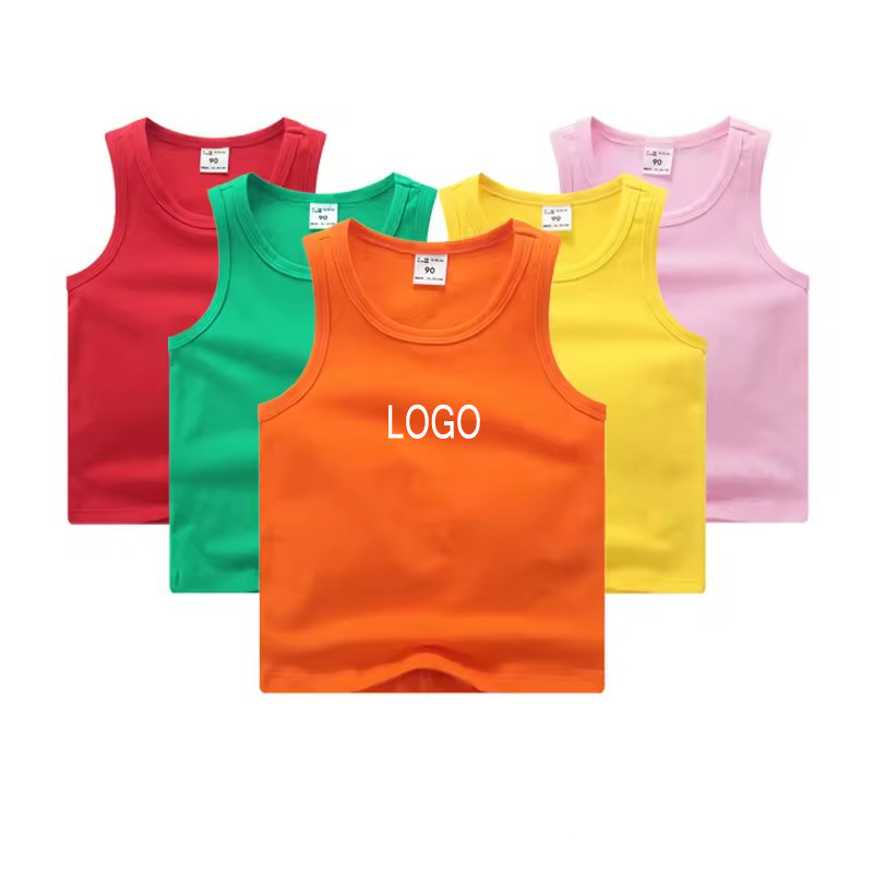 Wholesale custom LOGO children's knitted sleeveless tops