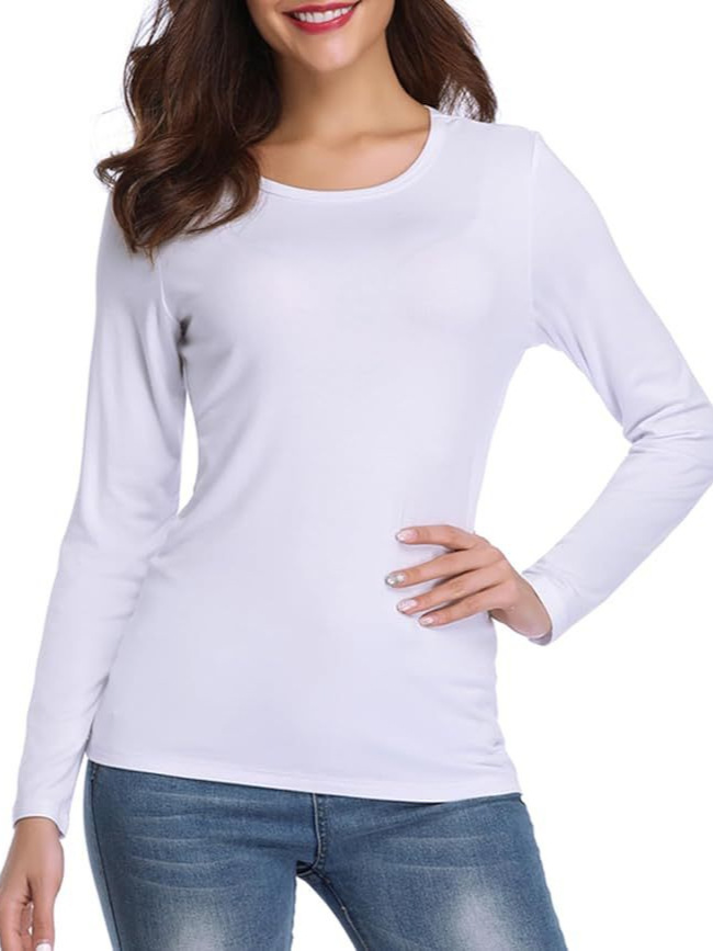  Long Sleeve Women's Pure Knitted Blank Low