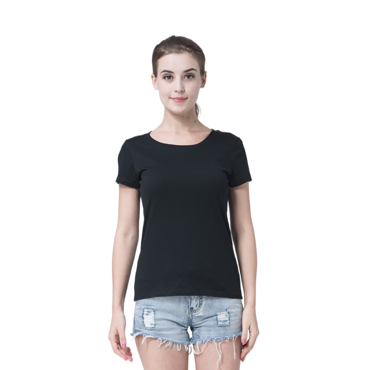 Women's Slim Fitted Cotton Polyester T-Shirts Custom Logo Graphic Printing 