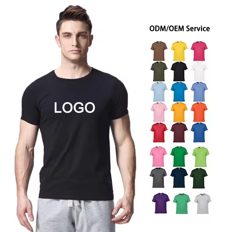 Manufacturer direct sales custom 65% polyester 35% cotton screen printing men's T-shirt printing