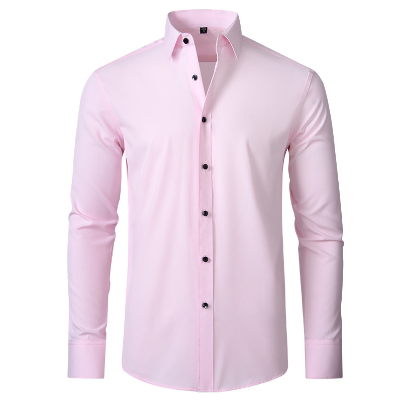 Elastic  iron free men's long sleeved shirt