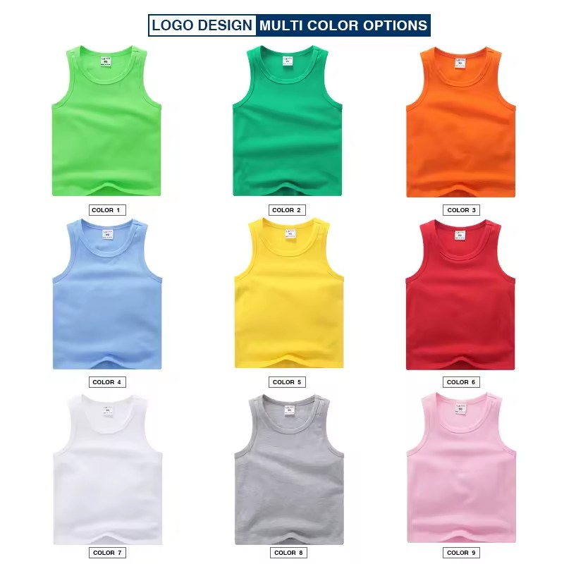 Wholesale custom LOGO children's knitted sleeveless tops